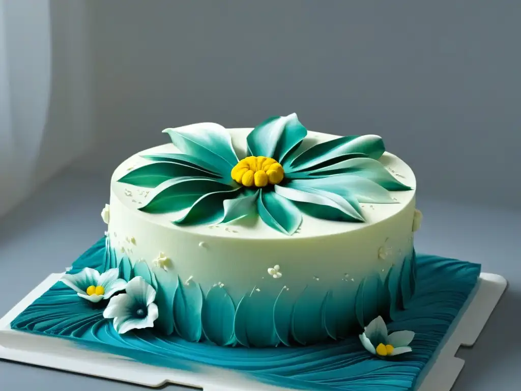 Elaboración detallada de una delicada flor de azúcar, reflejando la precisión y arte en repostería para concursos