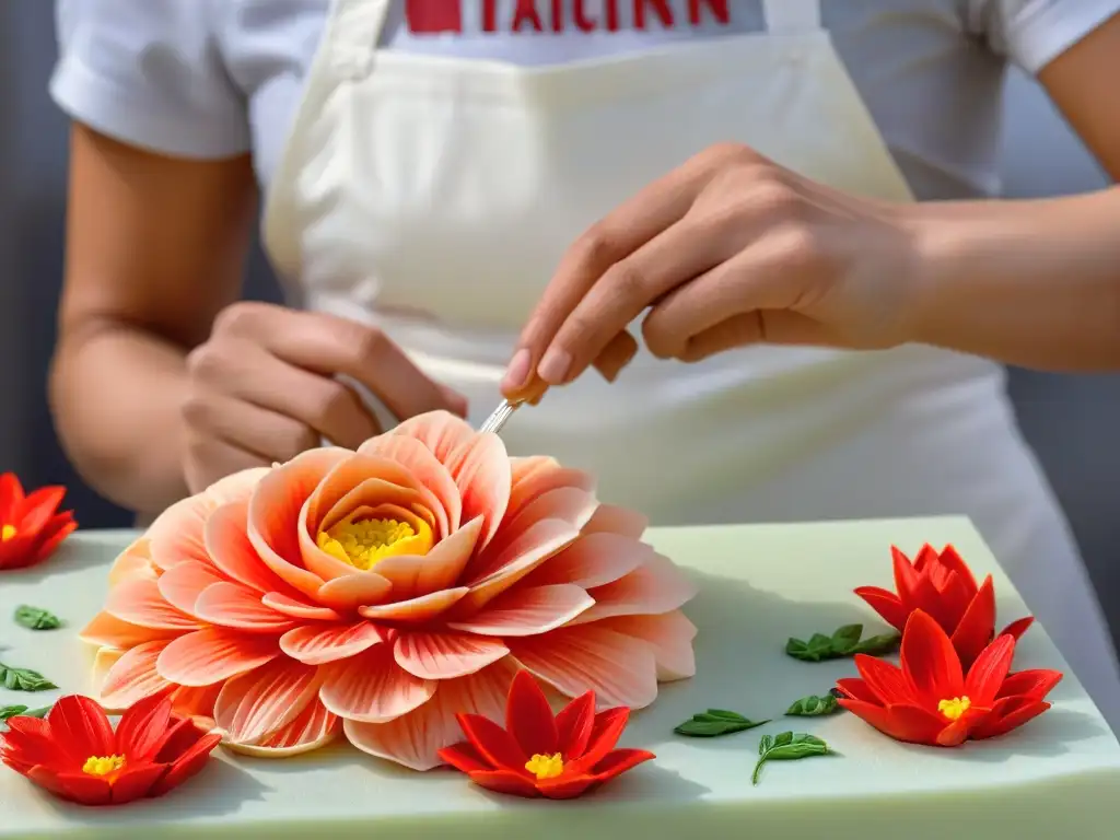Elaboración detallada de una flor de azúcar para un concurso de repostería, con consejos para concursos de repostería