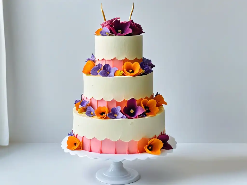 Elegante pastel con equilibrio de sabores y colores en repostería arte