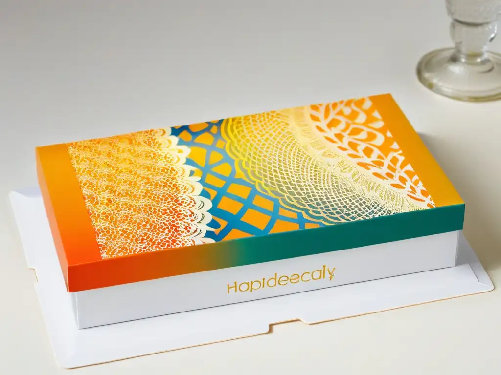 Packaging de postre temático: diseño vibrante y detallado Empaquetado temático postres merchandising: Diseño elegante, detalles creativos y colores vibrantes en el envase de postres