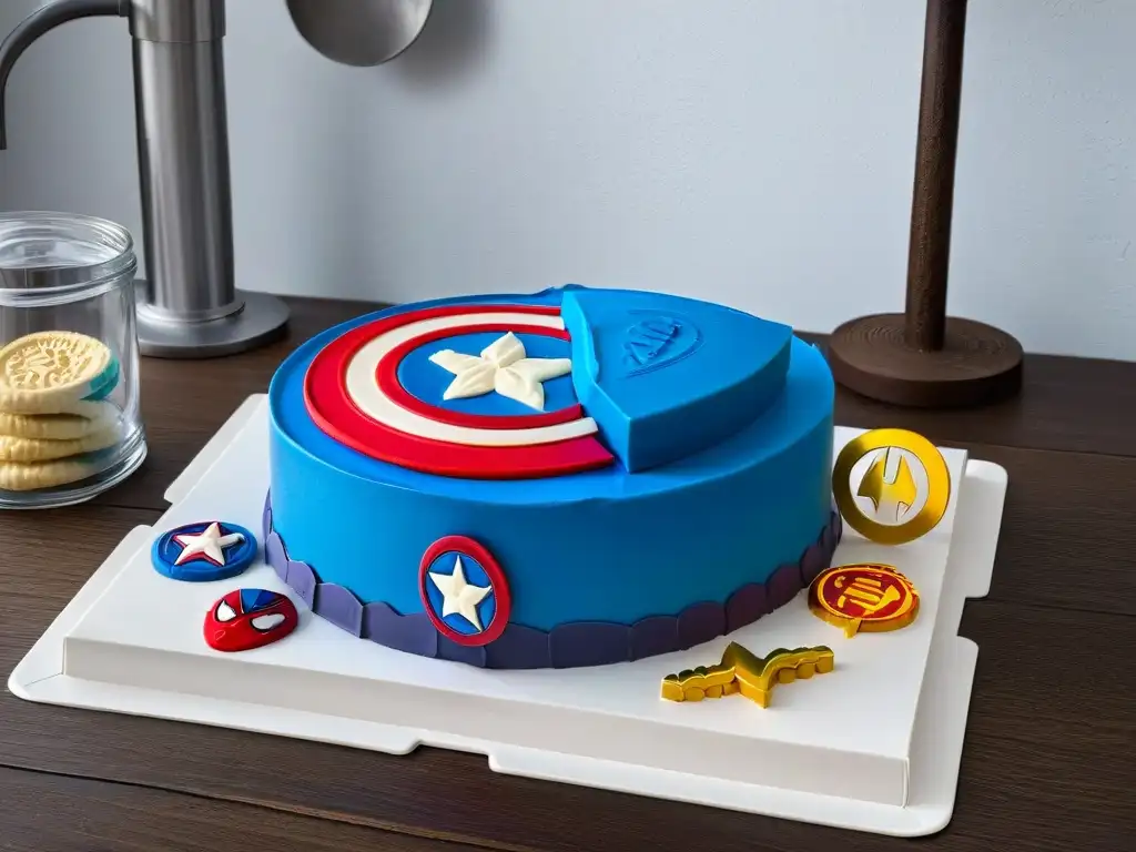 Encantadora cocina con equipamiento repostería superhéroes del sabor y accesorios Marvel popart