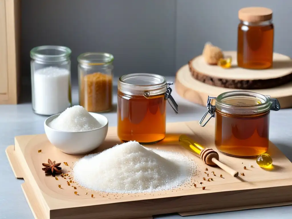 Encantadora cocina minimalista con azúcar de abedul y otros dulces naturales
