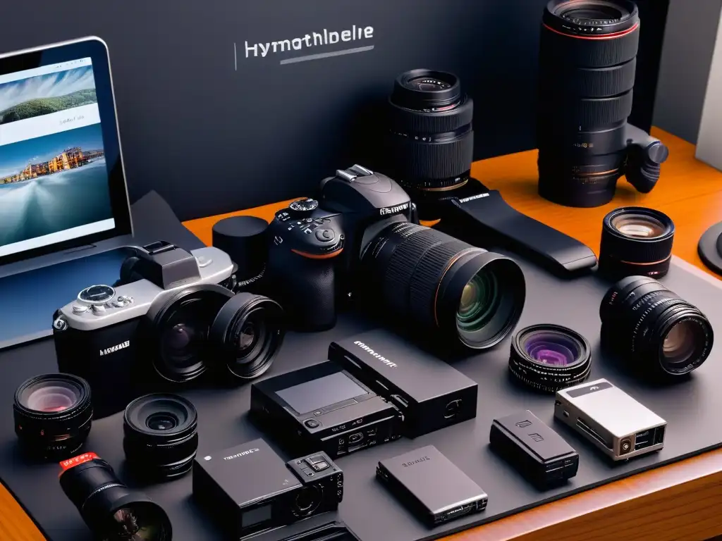 Equipo profesional de fotógrafo: preparación y precisión Equipo profesional de fotógrafo y videografo para concurso repostería
