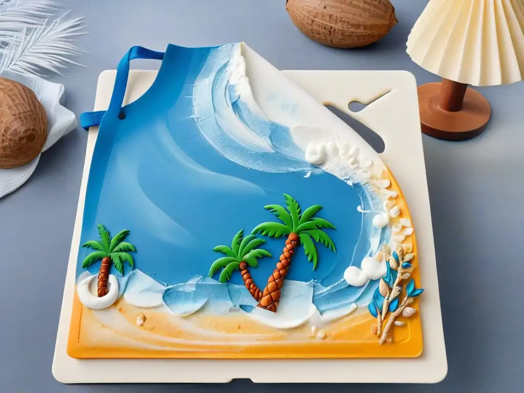 Escena de cocina con utensilios de repostería temática Moana, elegante y lleno de inspiración