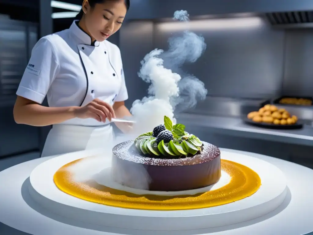 Escena futurista en cocina con Realidad Aumentada en repostería