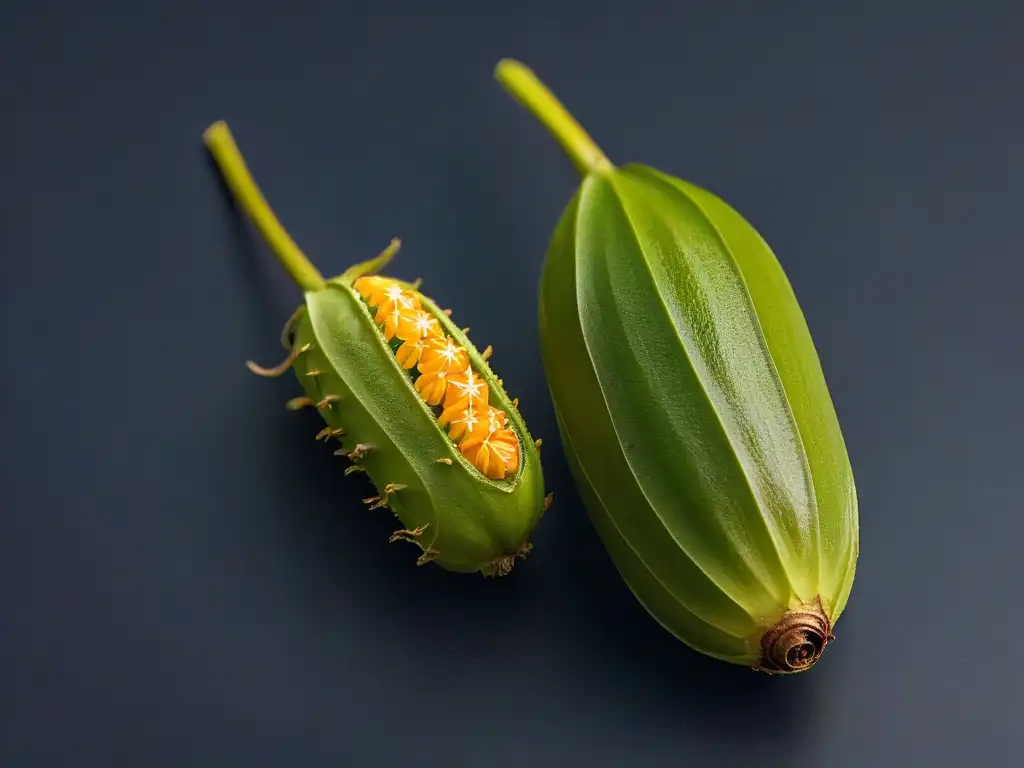 La esencia de la vainilla Madagascar en postres tradicionales, en una imagen detallada y minimalista