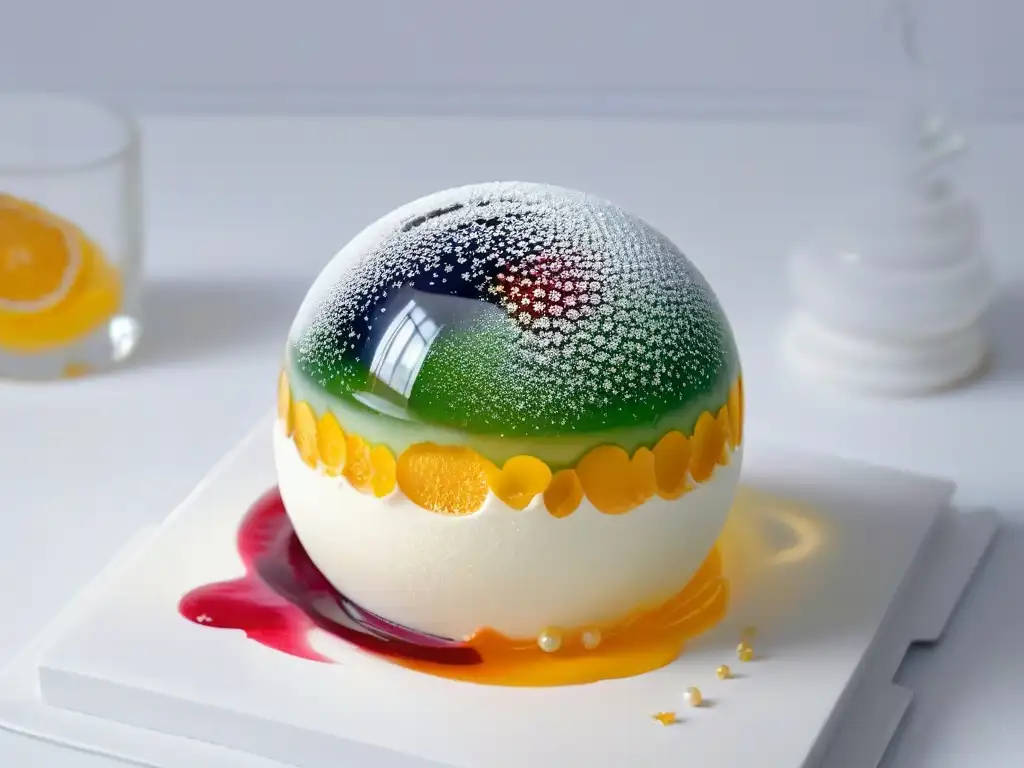 Esfera de azúcar con gelatina de frutas: exquisitez molecular Esfera de azúcar con gelatina de frutas en repostería molecular para principiantes