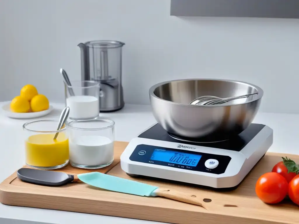 Un espacio de cocina moderno con utensilios para panificación diabética