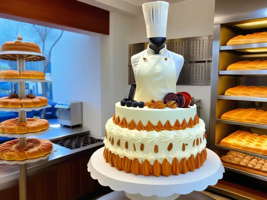 Experiencia repostería lugares emblemáticos: Pastelero decorando una torta en panadería histórica