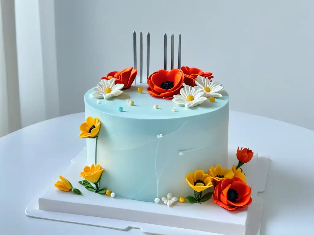 Diseño elegante: Tarta floral en cocina moderna Masterclass online decoración pasteles expertos: Cocina moderna con una elaborada tarta y herramientas profesionales de repostería