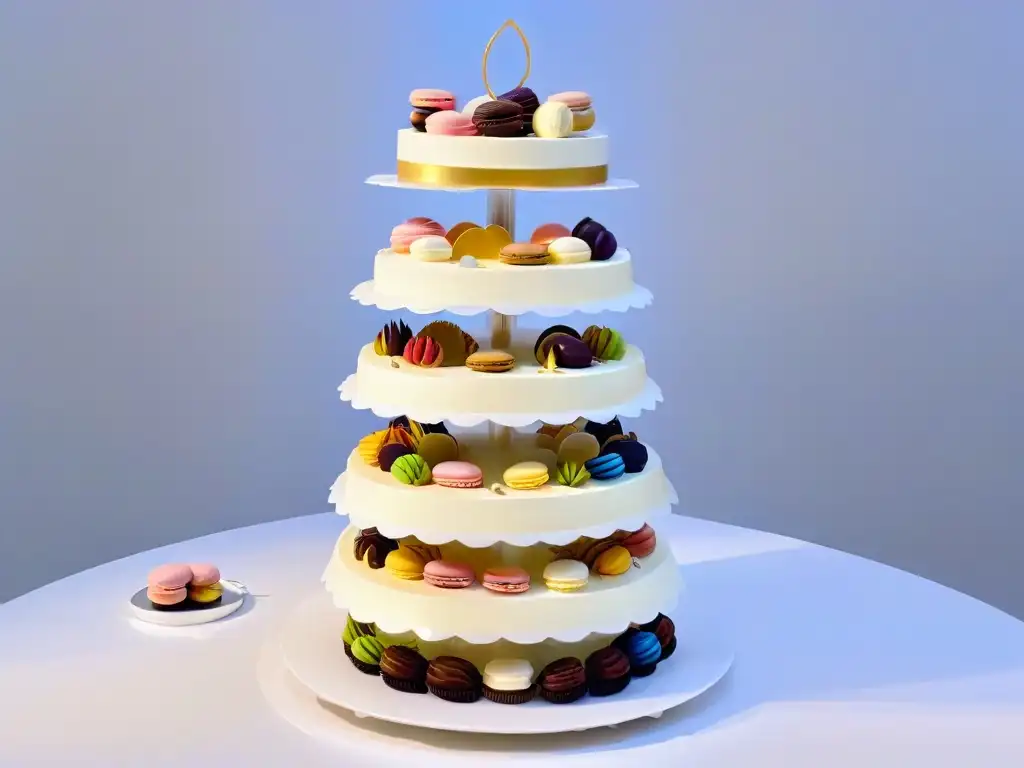 Una exquisita exhibición de postres elegantes y modernos, destacando la importancia de la repostería en festividades a lo largo de la historia