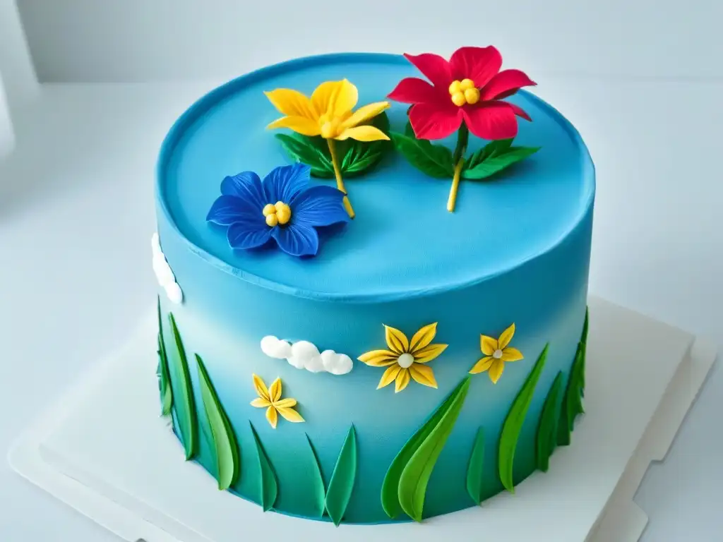 Detalles florales comestibles: arte en papel vibrante y preciso Una exquisita decoración con impresión comestible en papel, resaltando colores vibrantes y detalles precisos en un diseño floral intrincado