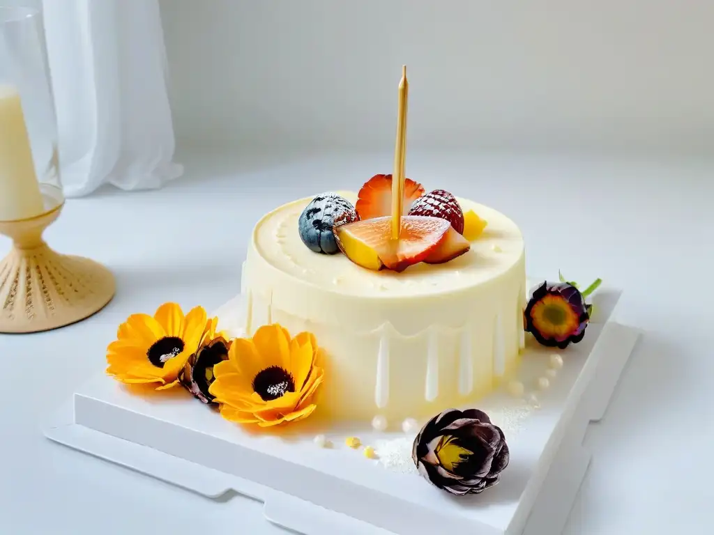 Exquisita mesa decorada para cumpleaños con flanes caseros en variedad de sabores
