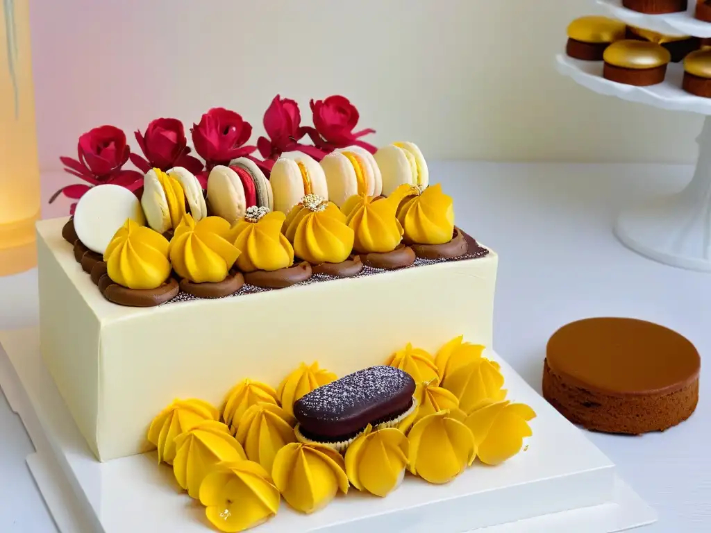 Una exquisita mesa de postres con sabores exóticos en festivales de repostería