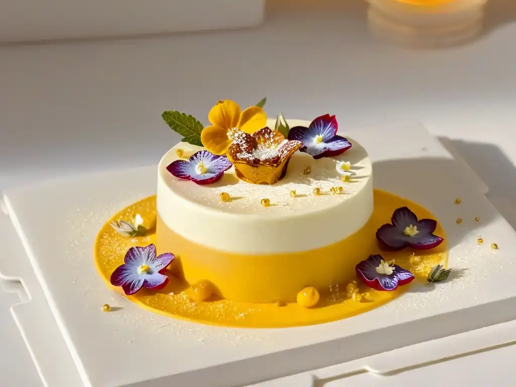 Exquisita miniatura de postre gourmet con decoración detallada y sabores únicos