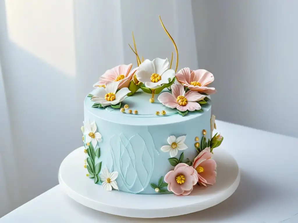 Exquisita pastelería decorada con detalles sofisticados en mármol blanco