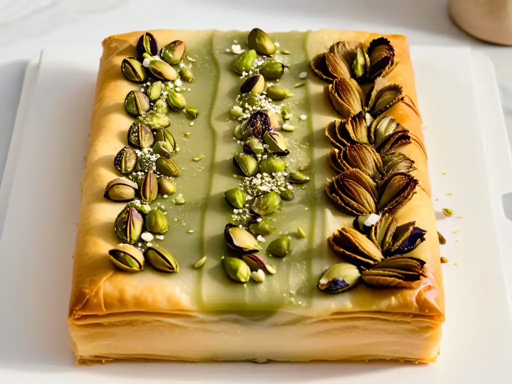 Exquisita baklava con pistachos iraníes en repostería creativa