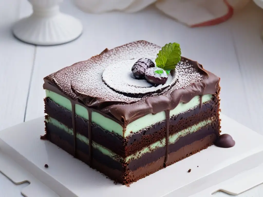 Exquisita Receta Peppermint Slice: capas de chocolate y menta con toque de dulce menta triturada