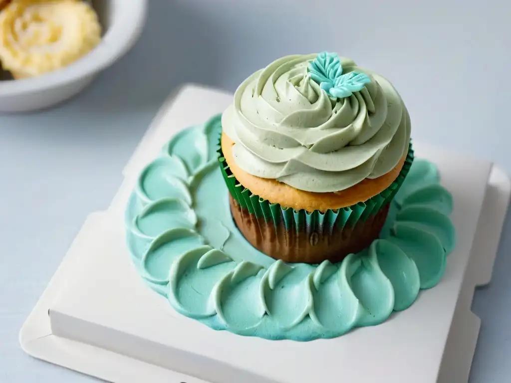 Exquisita repostería para diabéticos: cupcake sin azúcar con frosting saludable, detalles delicados y consejos expertos en pastelería