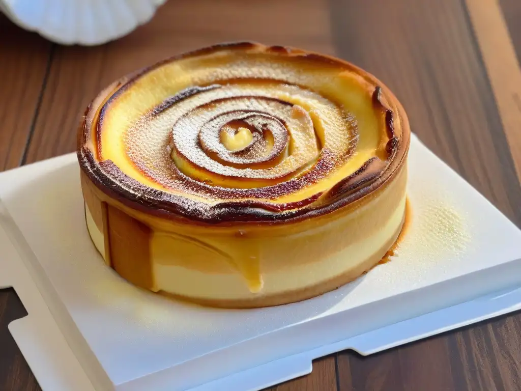 Delicioso Pastel de Nata: Texturas y sabores en detalle Exquisita innovación en repostería portuguesa global: detalle de Pastel de Nata perfectamente elaborado