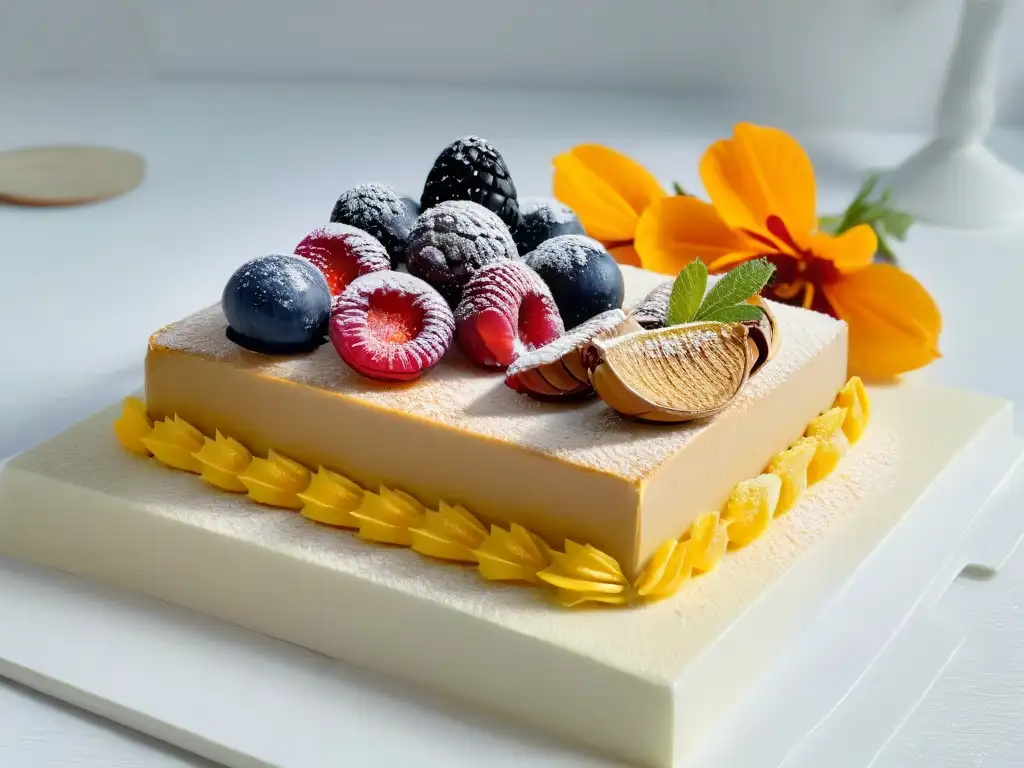 Delicias veganas: pastelería artística y equilibrada Exquisita repostería vegana con ingredientes balanceados en elegante presentación