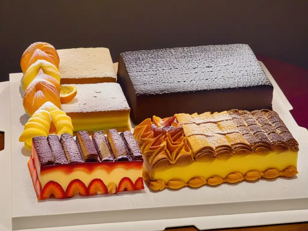 Una exquisita selección de pasteles decorados de todo el mundo, reflejando sabores internacionales y creatividad en la repostería