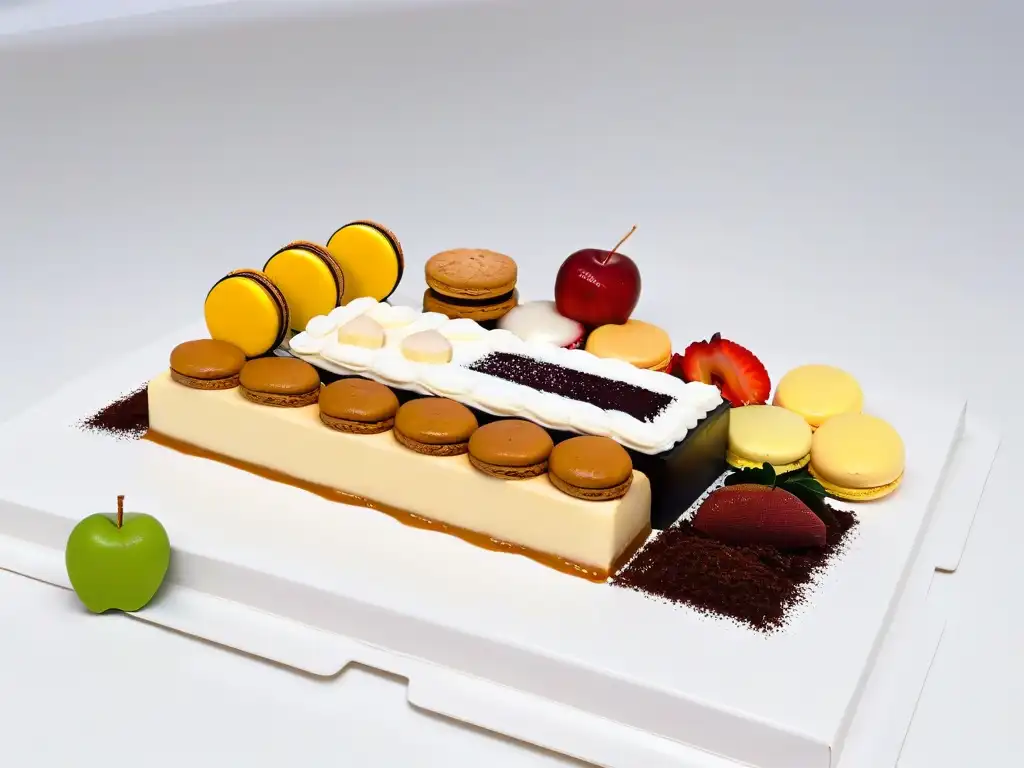 Una exquisita selección de postres culturales en un plato blanco elegante