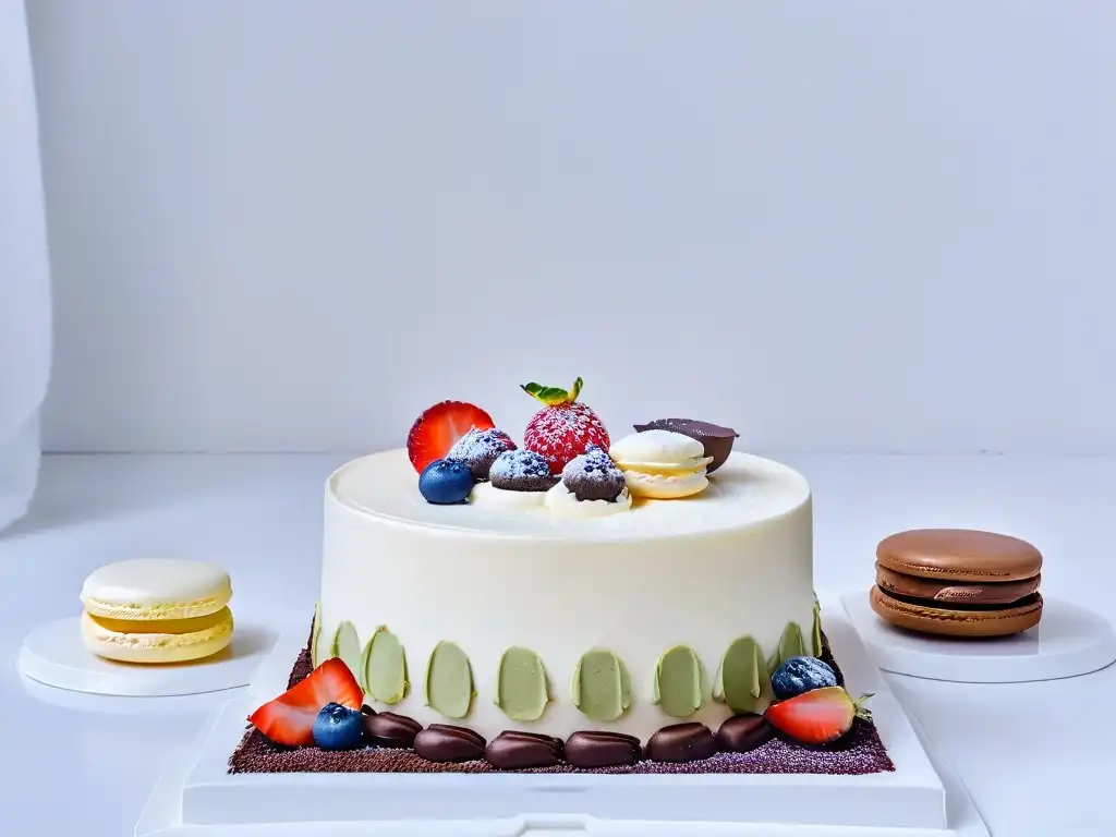 Una exquisita selección de postres y repostería en tendencias festivales del 2023, presentados con elegancia en una mesa de mármol blanco