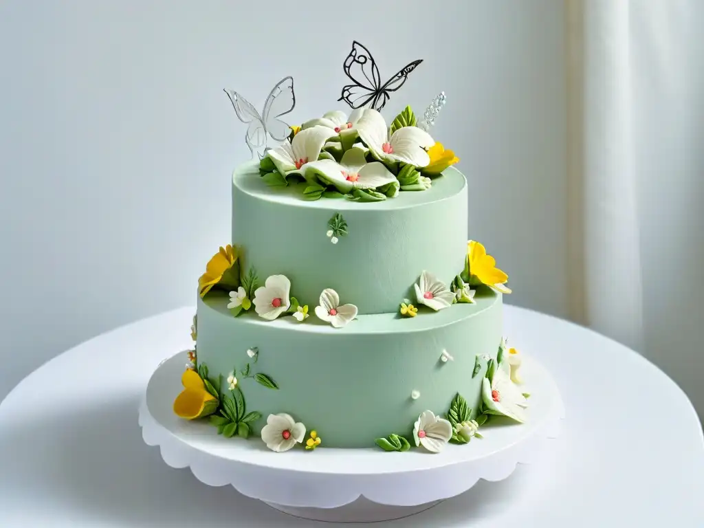 Exquisita tarta de boda vegana, con detalles artesanales y naturales