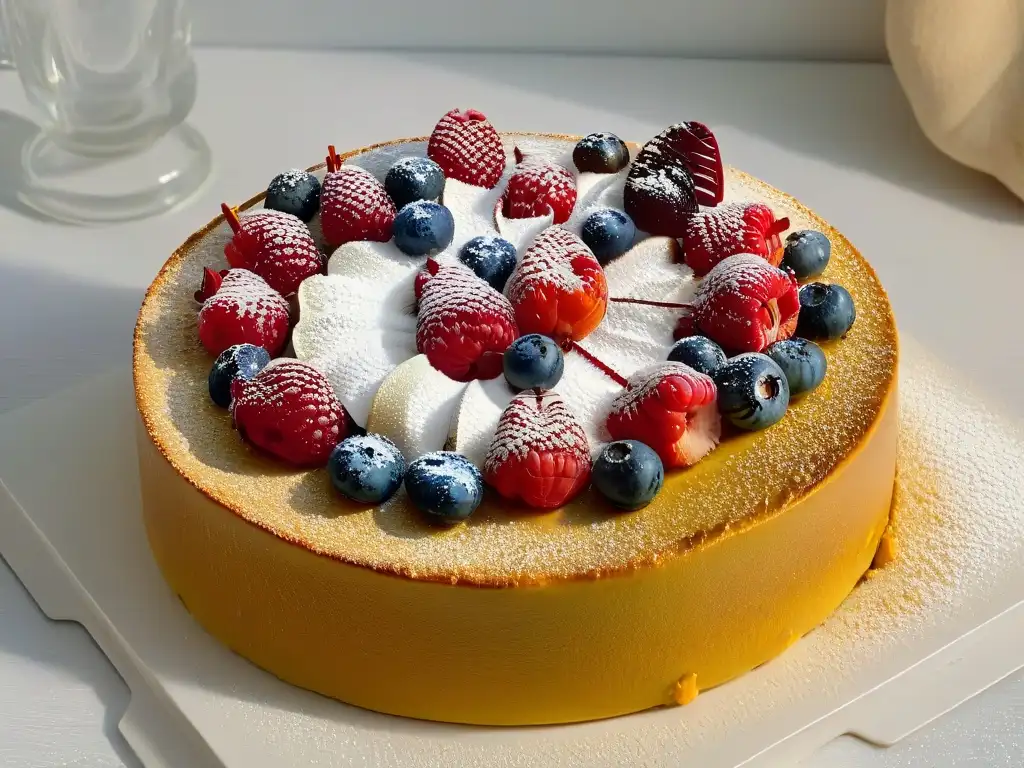 Una exquisita tarta de frutas de alta gama con armonía de colores y sabores, listas para deleitar