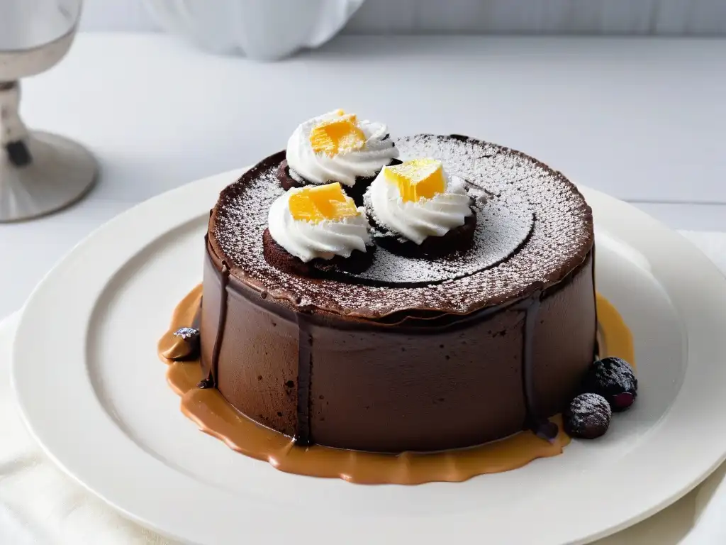 Una exquisita tarta lava de chocolate con realidad aumentada, listo para saborear