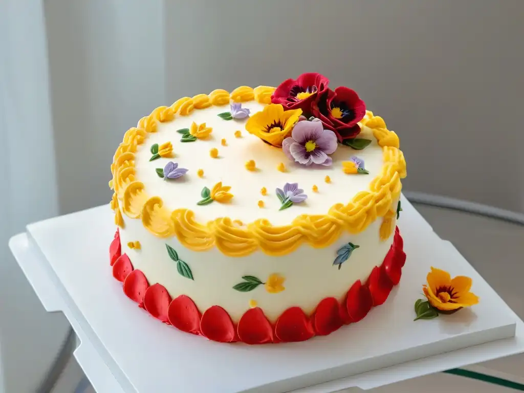 Una exquisita torta decorada con detalle y color, ideal para redes sociales para pasteleros 2023