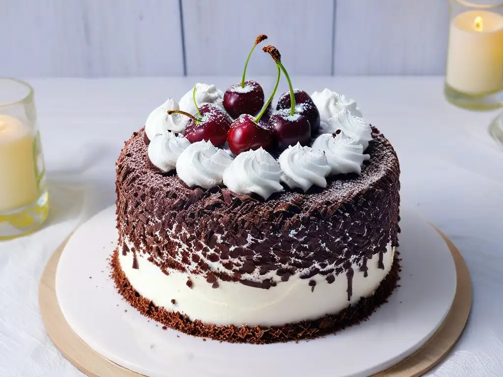 Una exquisita torta Selva Negra resaltando la artesanía de la repostería alemana y su influencia global en los dulces