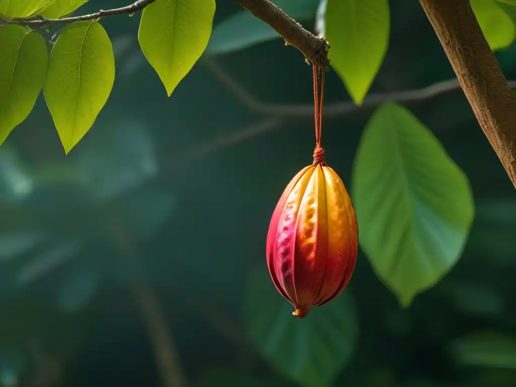 Una exquisita variedad de cacao auténtica, con viva textura y color, iluminada por suave luz solar y sombras