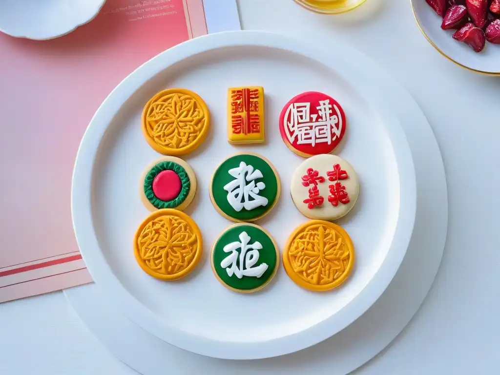 Exquisitas galletas festivales del mundo en elegante presentación oriental