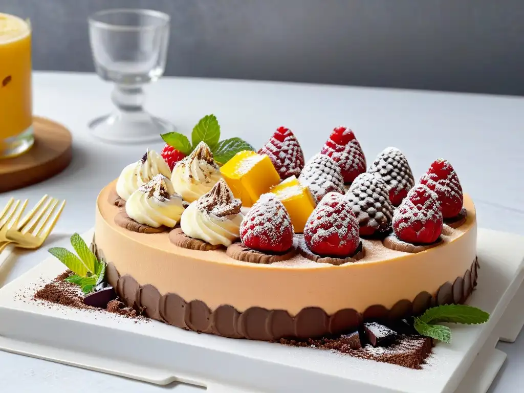 Un exquisito banquete de postres sin horno en elegante presentación