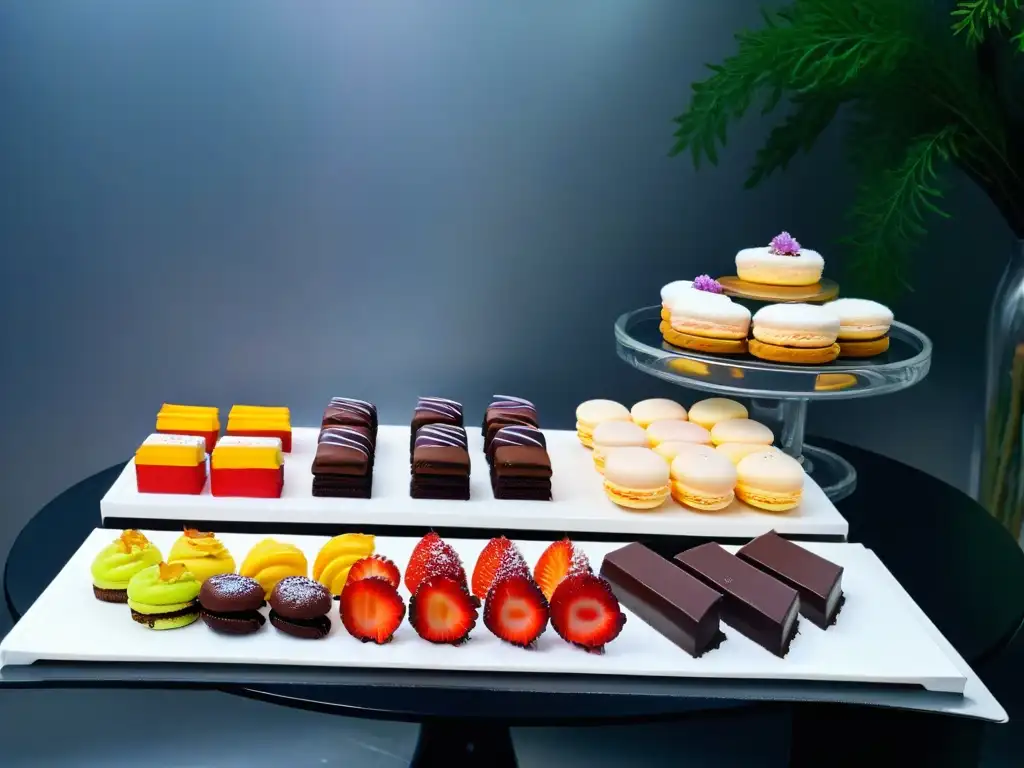 Un exquisito buffet de postres en evento corporativo, perfecto para fomentar el networking entre los asistentes