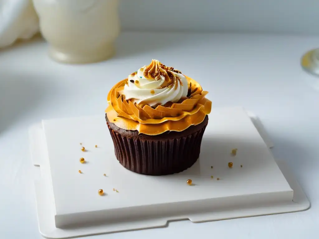 Un exquisito cupcake sin azúcar para diabéticos, con colores vibrantes y frosting decadente