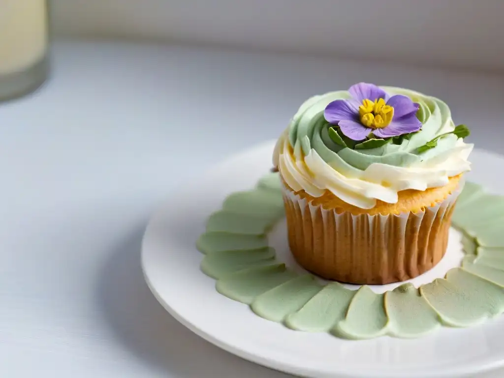 Exquisito cupcake sin gluten con decoración elegante