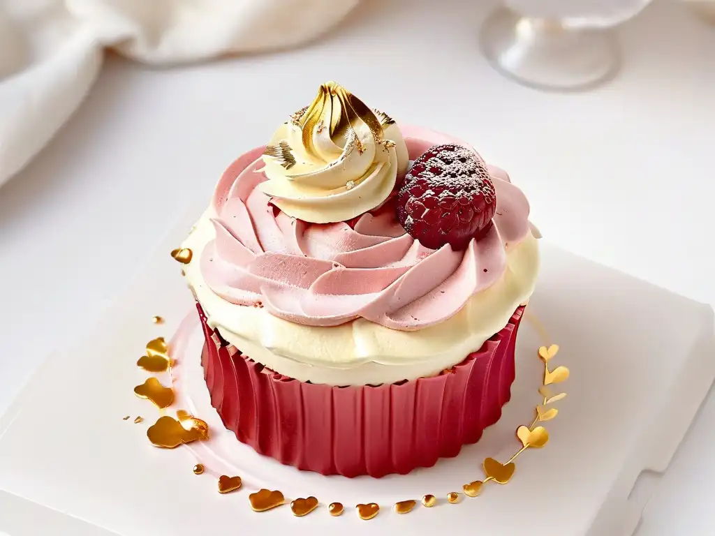 Exquisito cupcake decorado con precisión y arte, ideal para merchandising de postres icónicos