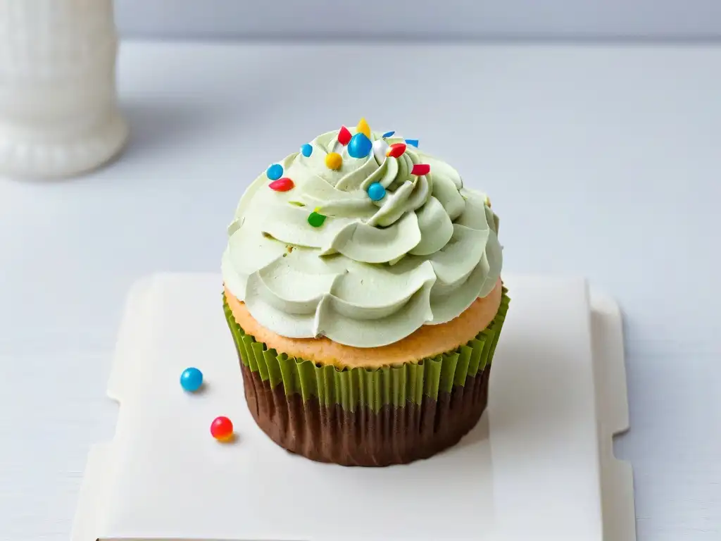 Un exquisito cupcake decorado con detalle y profesionalismo