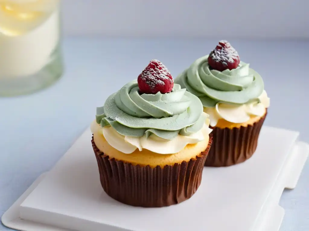 Un exquisito cupcake decorado con ingredientes de Comercio Justo, resaltando la belleza y arte en la repostería