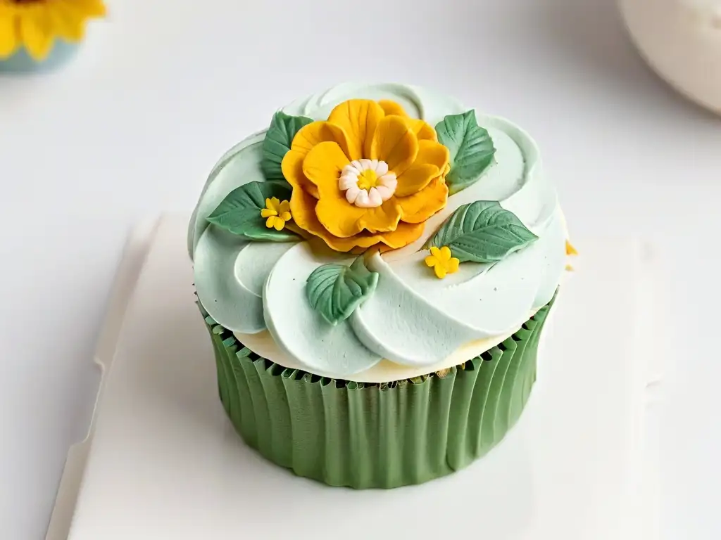 Un exquisito cupcake sin gluten decorado con arte pastel, perfecto para eventos repostería sin gluten 2022