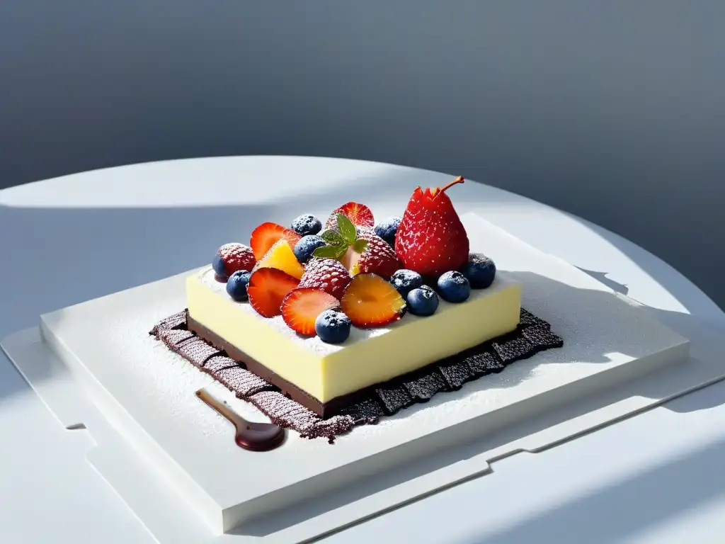 Exquisita narrativa en postre de lujo Un exquisito diseño de postres de lujo que cuenta una historia a través de sus elementos sofisticados y creativos