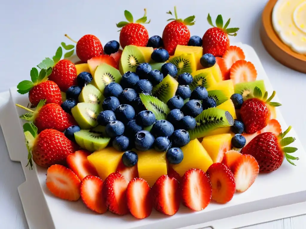 Un exquisito y elegante plato de frutas en un evento corporativo, siguiendo las tendencias postres eventos corporativos 2023