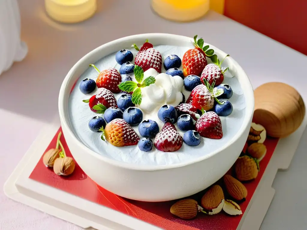 Delicioso postre crudo: elegancia y frescura Un exquisito y elegante postre raw con frutas y frutos secos