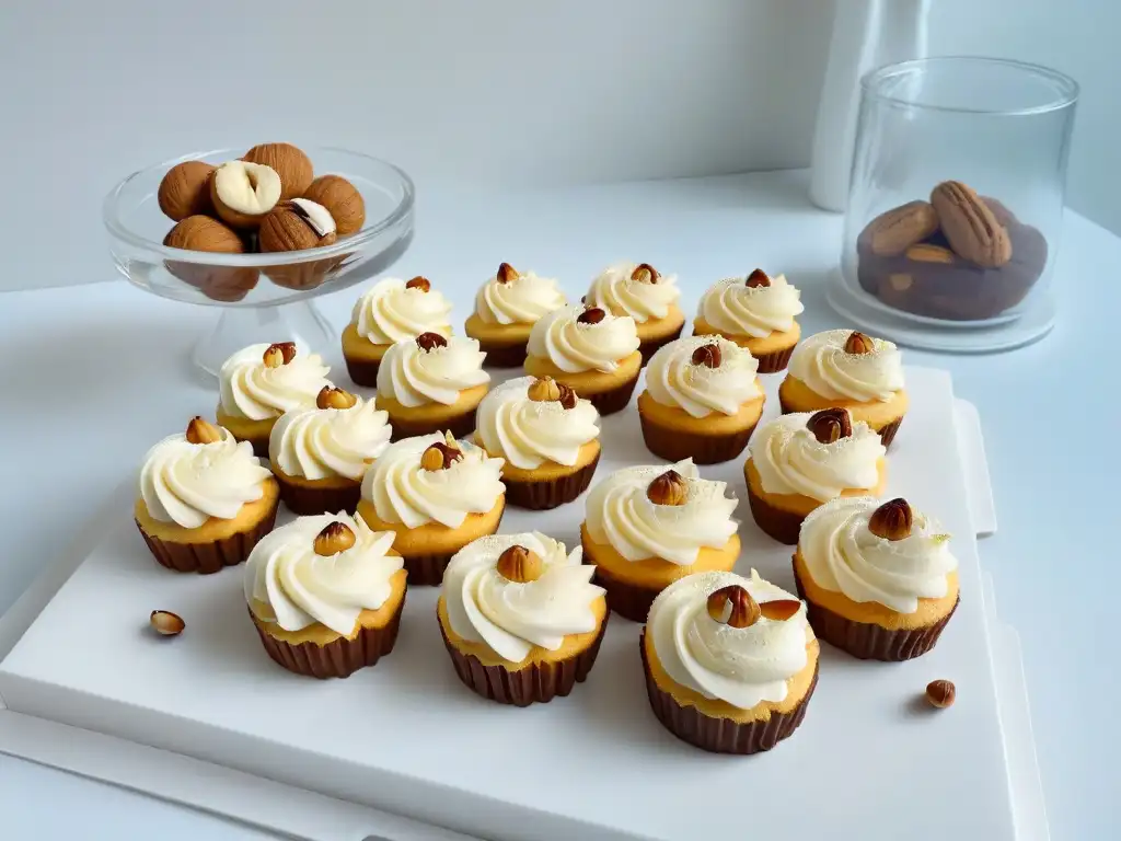 Un exquisito y lujoso arreglo de repostería con nueces de macadamia
