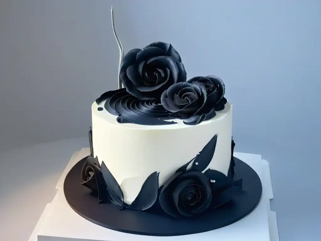 Exquisito pastel monocromático elegante blanco y negro en base moderna