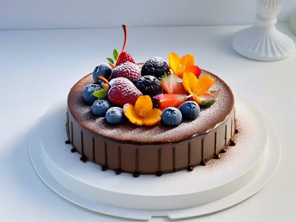 Un exquisito plato de postres africanos sin gluten: tartas de frutas, pasteles de chocolate y deliciosos postres, decorados con detalle y elegancia