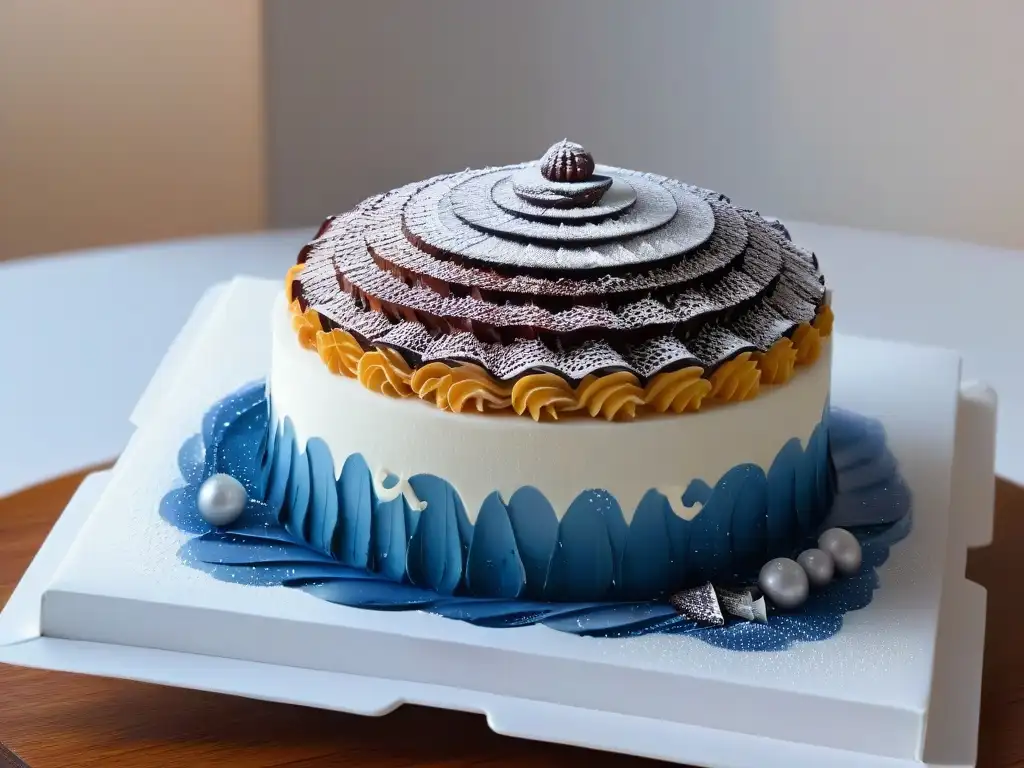 Un exquisito postre impreso en 3D, una obra de arte comestible con detalles y colores vibrantes